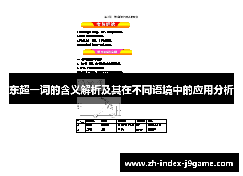 东超一词的含义解析及其在不同语境中的应用分析 东超一词的含义解析及其在不同语境中的应用分析